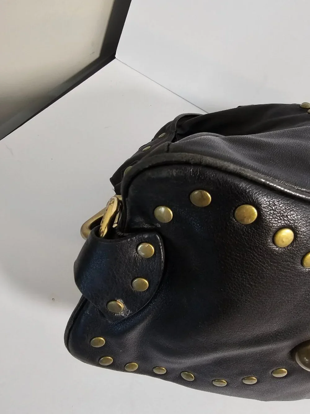 Kate Landry Bag Shoulder Y2K Leather Studded Chains Grunge Boho